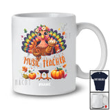 Personalized Custom Name Music Teacher; Lovely Thanksgiving Turkey Pie Book Education Jobs T-Shirt
