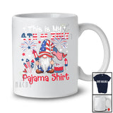 Personalized Custom Name My 4th of July Pajama Shirt; Lovely US Flag Gnome Fireworks; Patriotic T-Shirt