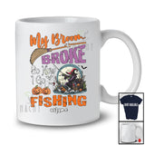 Personalized Custom Name My Broom Broke I Go Fishing; Joyful Halloween Witch Family T-Shirt