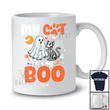 Personalized Custom Name My Cat It's My Boo; Humorous Halloween Cat Ghost Skeleton T-Shirt