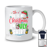 Personalized Custom Name My Christmas in July Shirt; Joyful Summer Vacation ELF Hawaiian T-Shirt