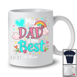 Personalized Custom Name My Dad is the Best; Wonderful Father's Day Rainbow Hearts; Family T-Shirt