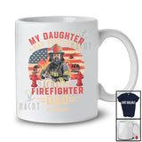 Personalized Custom Name My Daughter Has Your Back; Proud Father's Day American Flag Family T-Shirt