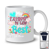 Personalized Custom Name My Father in law is the Best; Wonderful Father's Day Rainbow Hearts T-Shirt