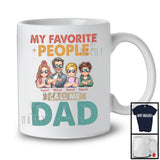 Personalized Custom Name My Favorite People Call Me Dad, Vintage Father's Day 1 Son 2 Daughter, Family T-Shirt