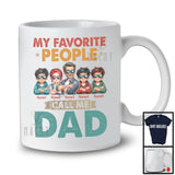 Personalized Custom Name My Favorite People Call Me Dad, Vintage Father's Day 3 Son 1 Daughter, Family T-Shirt