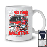 Personalized Custom Name My Fire Truck Is My Valentine; Lovely Hearts Gnomes Rose; Family T-Shirt