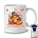Personalized Custom Name My First Thanksgiving; Lovely Pumpkins Turkey Pilgrim; Fall Leaves T-Shirt