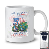 Personalized Custom Name My Flock Rocks; Awesome 4th Of July Three Patriotic US Flag Peacock T-Shirt
