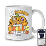 Personalized Custom Name My Gaming Skills Are Scary; Joyful Halloween Controller Pumpkin; Gamer T-Shirt