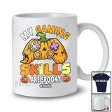 Personalized Custom Name My Gaming Skills Are Spooky; Joyful Halloween Controller Pumpkin; Gamer T-Shirt