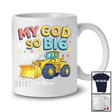 Personalized Custom Name My God is So Big; Adorable Bulldozer Boys Construction Truck Driver T-Shirt