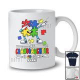 Personalized Custom Name My Granddaughter Is Au-some; Joyful Autism Awareness Puzzle Dabbing T-Shirt