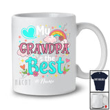 Personalized Custom Name My Grandpa is the Best; Wonderful Father's Day Rainbow Hearts; Family T-Shirt
