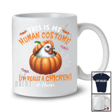 Personalized Custom Name My Human Costume Chicken; Lovely Halloween Pumpkin Farm Farmer T-Shirt