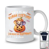 Personalized Custom Name My Human Costume Elephant; Lovely Halloween Pumpkin Wild Animal T-Shirt