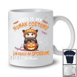 Personalized Custom Name My Human Costume Opossum; Lovely Halloween Pumpkin Wild Animal T-Shirt