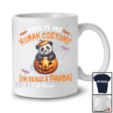 Personalized Custom Name My Human Costume Panda; Lovely Halloween Pumpkin Wild Animal T-Shirt