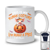 Personalized Custom Name My Human Costume Pig; Lovely Halloween Pumpkin Farm Farmer T-Shirt