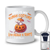 Personalized Custom Name My Human Costume Rat; Lovely Halloween Pumpkin Wild Animal T-Shirt