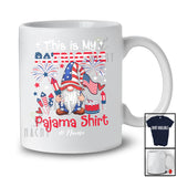 Personalized Custom Name My Patriotic Pajama Shirt; Lovely 4th Of July US Flag Gnome Fireworks T-Shirt