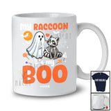 Personalized Custom Name My Raccoon It's My Boo; Humorous Halloween Raccoon Ghost Skeleton T-Shirt