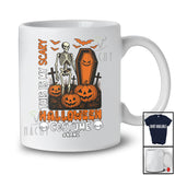 Personalized Custom Name My Scary Halloween Costume; Scary Skeleton In Coffin Pumpkins T-Shirt