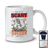 Personalized Custom Name My Scary Soccer Costume; Creepy Halloween Skeleton Playing Sport T-Shirt