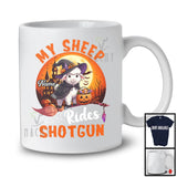Personalized Custom Name My Sheep Rides Shotgun, Humorous Halloween Witch Farmer Lover T-Shirt