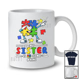 Personalized Custom Name My Sister Is Au-some; Joyful Autism Awareness Puzzle Dabbing T-Shirt