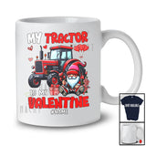 Personalized Custom Name My Tractor Is My Valentine; Lovely Hearts Gnomes Rose; Family T-Shirt