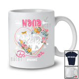 Personalized Custom Name Nana Bear; Happy Mother's Day Bear In Flowers Heart Shape; Family T-Shirt
