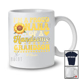 Personalized Custom Name Nana Of A Handsome Grandson; Happy Mother's Day Sunflower T-Shirt