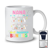 Personalized Custom Name Nana Of The Most Awesome Bunnies; Lovely Easter Bunny Family T-Shirt