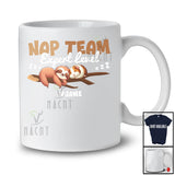 Personalized Custom Name Nap Team Expert Level; Lovely Kawaii Guinea Pig And Sloth Sleeping T-Shirt