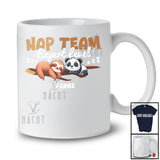 Personalized Custom Name Nap Team Expert Level; Lovely Kawaii Panda And Sloth Sleeping T-Shirt