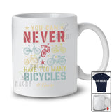 Personalized Custom Name Never Have Too Many Bicycles; Joyful Vintage Collection Rider T-Shirt