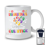 Personalized Custom Name Never Underestimate A Girl With Cue Stick; Joyful Billiard Player T-Shirt