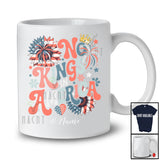 Personalized Custom Name No Kings In America; Floral 4th Of July Retro Democracy; Patriotic T-Shirt