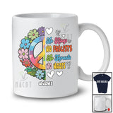 Personalized Custom Name No Kings No Fascists No Tyrants No Nazis; Lovely Peace Sign Floral T-Shirt