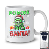 Personalized Custom Name No Morse Santa; Lovely Christmas Santa Green Cat; Cat Owner Lover T-Shirt
