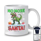 Personalized Custom Name No Morse Santa; Lovely Christmas Santa Green T-Rex; Dinosaur Lover T-Shirt