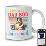Personalized Custom Name Not A Dad Bod It's A Sheltie Figure, Vintage Father's Day Beer T-Shirt