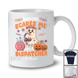 Personalized Custom Name Nothing Scares Me I'm A Dispatcher; Lovely Halloween Boo Ghost Cosplay T-Shirt