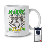 Personalized Custom Name Nurse Luck; Joyful St. Patrick's Three Skeletons; Lucky Shamrock T-Shirt