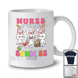 Personalized Custom Name Nurse Of The Most Awesome Bunnies; Lovely Easter 3 Bunnies Eggs T-Shirt