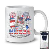 Personalized Custom Name Nurse Squad; Proud 4th Of July Three Nurse Nursing Tools; Patriotic T-Shirt