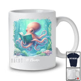 Personalized Custom Name Octopus Reading Book; Lovely Teacher Librarian Book Nerd; Sea Animal T-Shirt