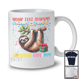 Personalized Custom Name Of The Birthday Boy Girl, Adorable Birthday Sloth Lover, Family Group T-Shirt