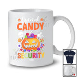 Personalized Custom Name Official Candy Security; Humorous Halloween Pumpkin Candy T-Shirt
